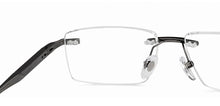 Load image into Gallery viewer, Gunmetal Rectangle Rimless Unisex Eyeglasses by John Jacobs-152660