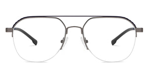 Gunmetal Blue Aviator Half Rim Unisex Eyeglasses by Lenskart Air-200221
