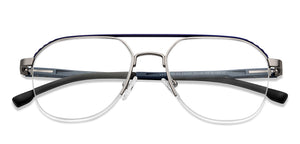 Gunmetal Blue Aviator Half Rim Unisex Eyeglasses by Lenskart Air-200221