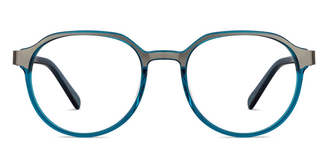 Blue Round Full Rim Unisex Eyeglasses by Vincent Chase-150830
