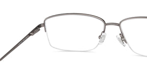Gunmetal Rectangle Half Rim Men Eyeglasses by Fossil-201235
