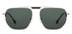 Gunmetal Rectangle Full Rim Unisex Sunglasses by John Jacobs-150974