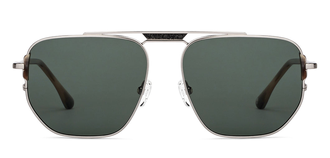 Gunmetal Rectangle Full Rim Unisex Sunglasses by John Jacobs-150974