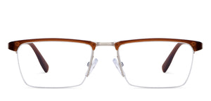 Brown Rectangle Half Rim Unisex Eyeglasses by Lenskart Air-200750