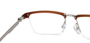 Brown Rectangle Half Rim Unisex Eyeglasses by Lenskart Air-200750
