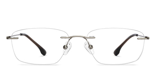Gunmetal Rectangle Rimless Unisex Eyeglasses by Vincent Chase-150412