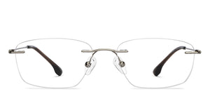 Gunmetal Rectangle Rimless Unisex Eyeglasses by Vincent Chase-150412