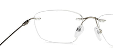 Load image into Gallery viewer, Gunmetal Rectangle Rimless Unisex Eyeglasses by Vincent Chase-150412