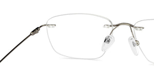 Gunmetal Rectangle Rimless Unisex Eyeglasses by Vincent Chase-150412