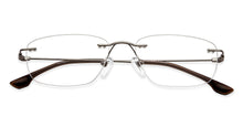 Load image into Gallery viewer, Gunmetal Rectangle Rimless Unisex Eyeglasses by Vincent Chase-150412
