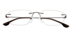 Gunmetal Rectangle Rimless Unisex Eyeglasses by Vincent Chase-150412