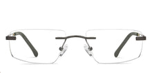 Load image into Gallery viewer, Gunmetal Rectangle Rimless Unisex Eyeglasses by Vincent Chase-208776