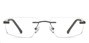 Gunmetal Rectangle Rimless Unisex Eyeglasses by Vincent Chase-208776
