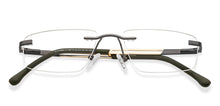 Load image into Gallery viewer, Gunmetal Rectangle Rimless Unisex Eyeglasses by Vincent Chase-208776