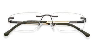 Gunmetal Rectangle Rimless Unisex Eyeglasses by Vincent Chase-208776