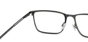 Gunmetal Rectangle Full Rim Men Eyeglasses by Fossil-200838