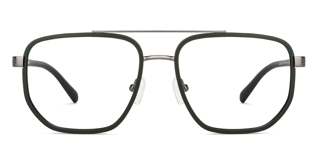 Green Aviator Full Rim Unisex Eyeglasses by Lenskart Air-151667