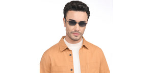 Gunmetal Rectangle Full Rim Unisex Sunglasses by Vincent Chase Polarized-209312
