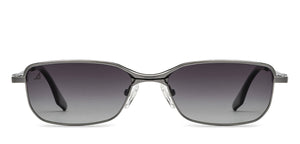 Gunmetal Rectangle Full Rim Unisex Sunglasses by Vincent Chase Polarized-209312