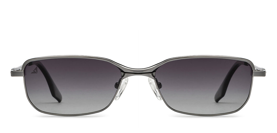 Gunmetal Rectangle Full Rim Unisex Sunglasses by Vincent Chase Polarized-209312