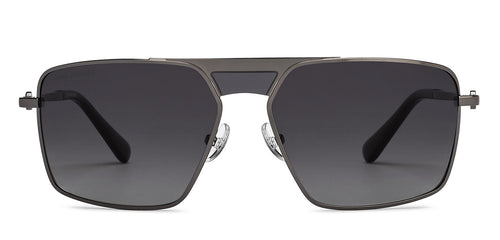 Gunmetal Square Full Rim Unisex Sunglasses by John Jacobs-208131
