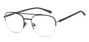Gunmetal Aviator Half Rim Unisex Eyeglasses by Lenskart Air-152050