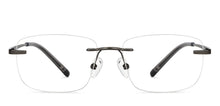 Load image into Gallery viewer, Gunmetal Rectangle Rimless Unisex Eyeglasses by Vincent Chase-150429