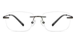 Gunmetal Rectangle Rimless Unisex Eyeglasses by Vincent Chase-150429