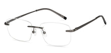 Load image into Gallery viewer, Gunmetal Rectangle Rimless Unisex Eyeglasses by Vincent Chase-150429