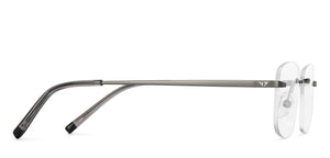 Gunmetal Rectangle Rimless Unisex Eyeglasses by Vincent Chase-150429