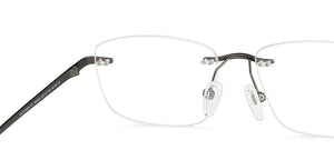 Gunmetal Rectangle Rimless Unisex Eyeglasses by Vincent Chase-150429