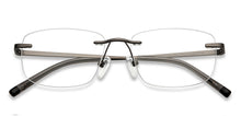 Load image into Gallery viewer, Gunmetal Rectangle Rimless Unisex Eyeglasses by Vincent Chase-150429