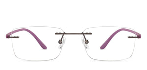Gunmetal Rectangle Rimless Unisex Eyeglasses by Lenskart Air-206053