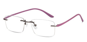 Gunmetal Rectangle Rimless Unisex Eyeglasses by Lenskart Air-206053