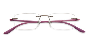 Gunmetal Rectangle Rimless Unisex Eyeglasses by Lenskart Air-206053