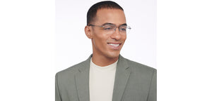 Gunmetal Rectangle Half Rim Unisex Eyeglasses by Vincent Chase-208987