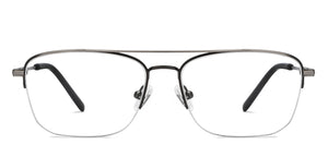 Gunmetal Rectangle Half Rim Unisex Eyeglasses by Vincent Chase-208987