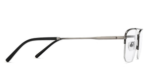 Gunmetal Rectangle Half Rim Unisex Eyeglasses by Vincent Chase-208987