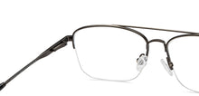 Load image into Gallery viewer, Gunmetal Rectangle Half Rim Unisex Eyeglasses by Vincent Chase-208987
