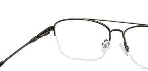 Gunmetal Rectangle Half Rim Unisex Eyeglasses by Vincent Chase-208987
