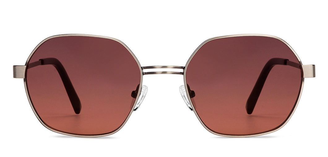 Gunmetal Hexagonal Full Rim Unisex Sunglasses by John Jacobs-150970