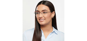 Gunmetal Cat Eye Half Rim Women Eyeglasses by Vincent Chase-200782