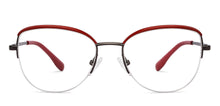 Load image into Gallery viewer, Gunmetal Cat Eye Half Rim Women Eyeglasses by Vincent Chase-200782