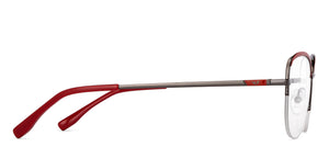 Gunmetal Cat Eye Half Rim Women Eyeglasses by Vincent Chase-200782