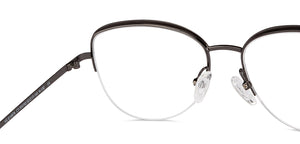 Gunmetal Cat Eye Half Rim Women Eyeglasses by Vincent Chase-200782