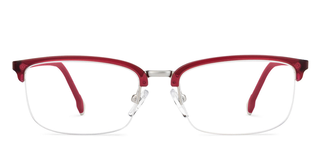 Maroon Rectangle Half Rim Unisex Eyeglasses by Lenskart Air-200760