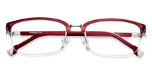 Load image into Gallery viewer, Maroon Rectangle Half Rim Unisex Eyeglasses by Lenskart Air-200760