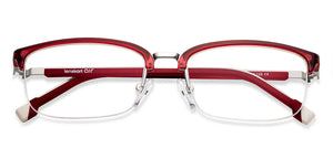 Maroon Rectangle Half Rim Unisex Eyeglasses by Lenskart Air-200760