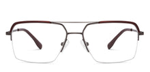 Load image into Gallery viewer, Gunmetal Rectangle Half Rim Unisex Eyeglasses by Vincent Chase-200777