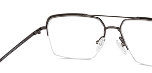 Gunmetal Rectangle Half Rim Unisex Eyeglasses by Vincent Chase-200777